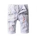 balmain shorts jeans biker homme  sale paint oil